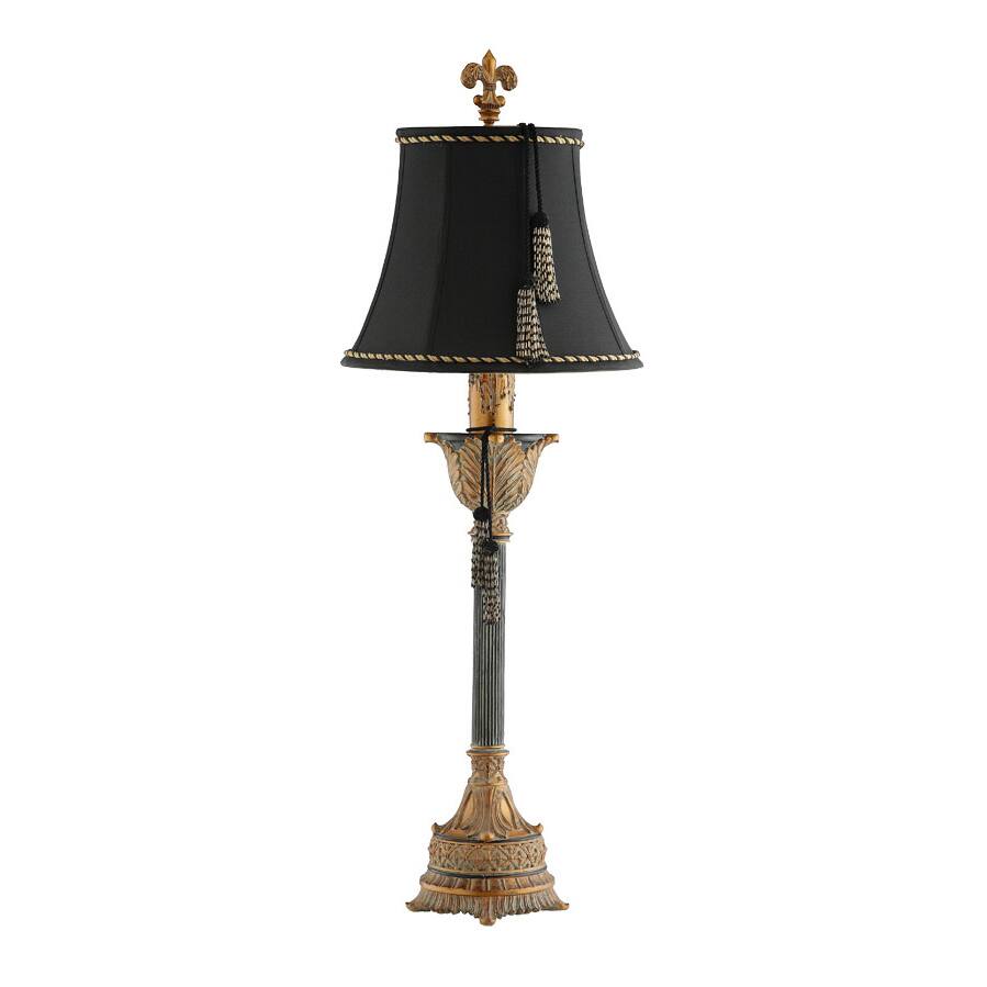 Black Buffet Lamp with Black Tassled Shade