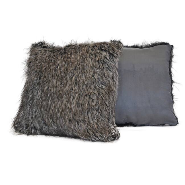 Sherry Kline Desert Fox Grey Fur Decorative Pillow (Set of 2)