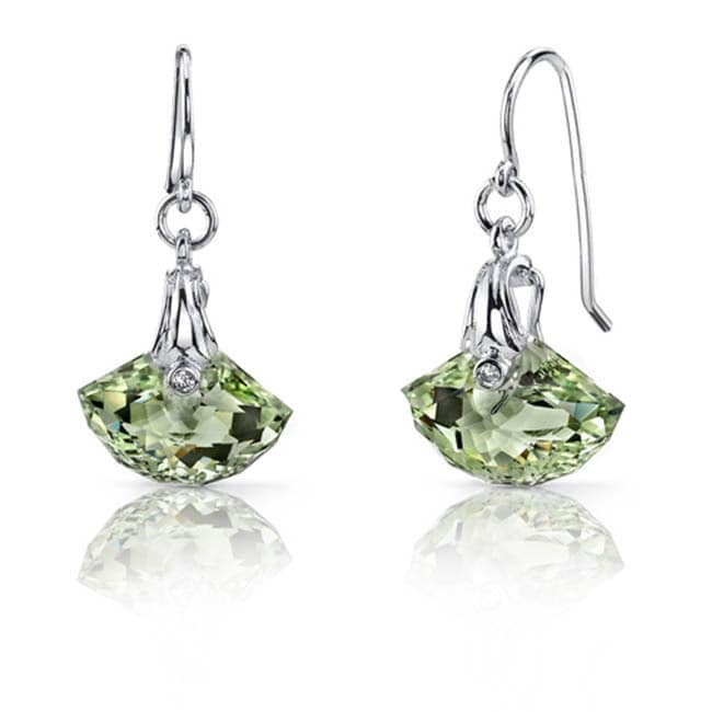 The V Collection earrings lemon topaz and pyrite gold plated gemstone dangling earrings
