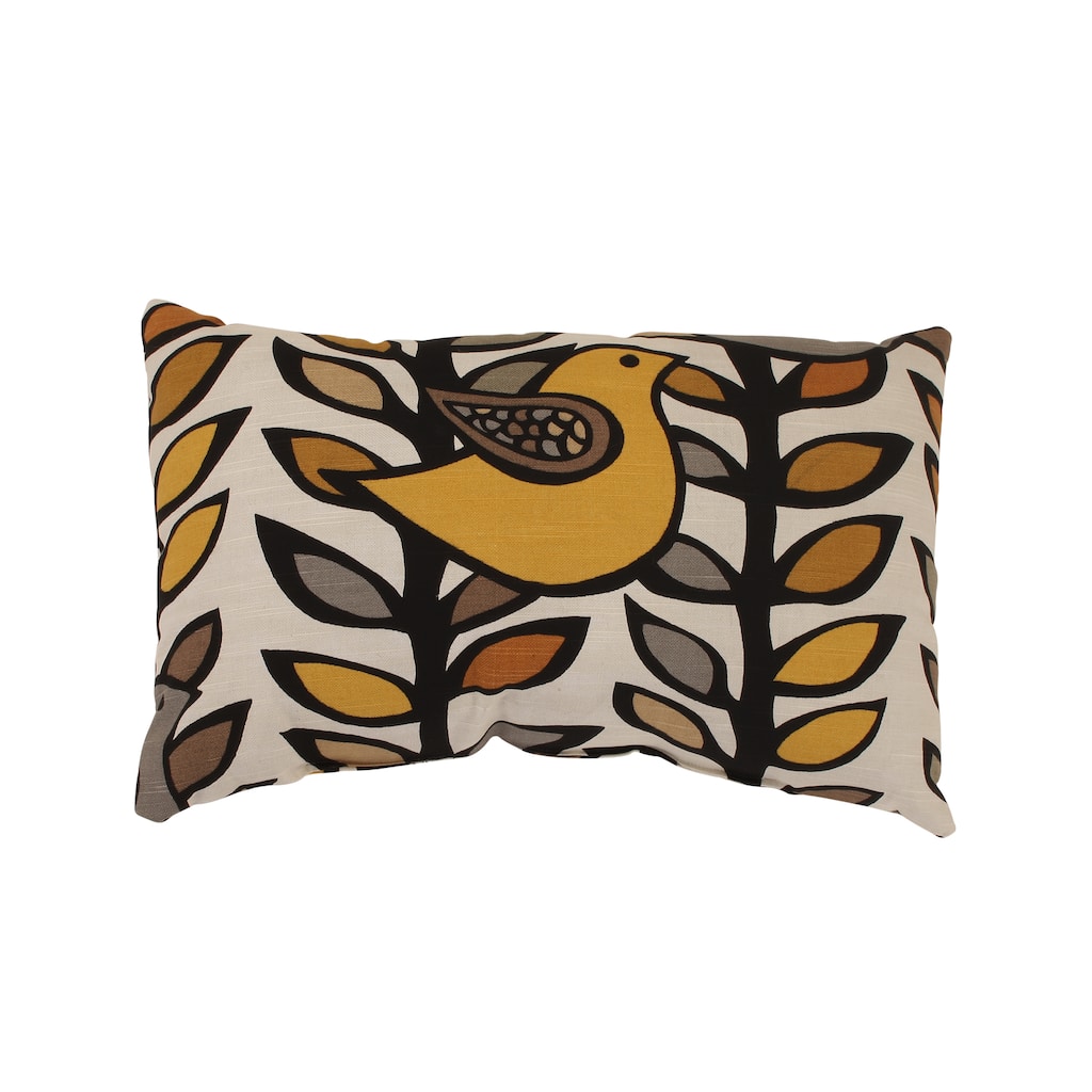 'Trixie' Gold/ Black Rectangular Throw Pillow