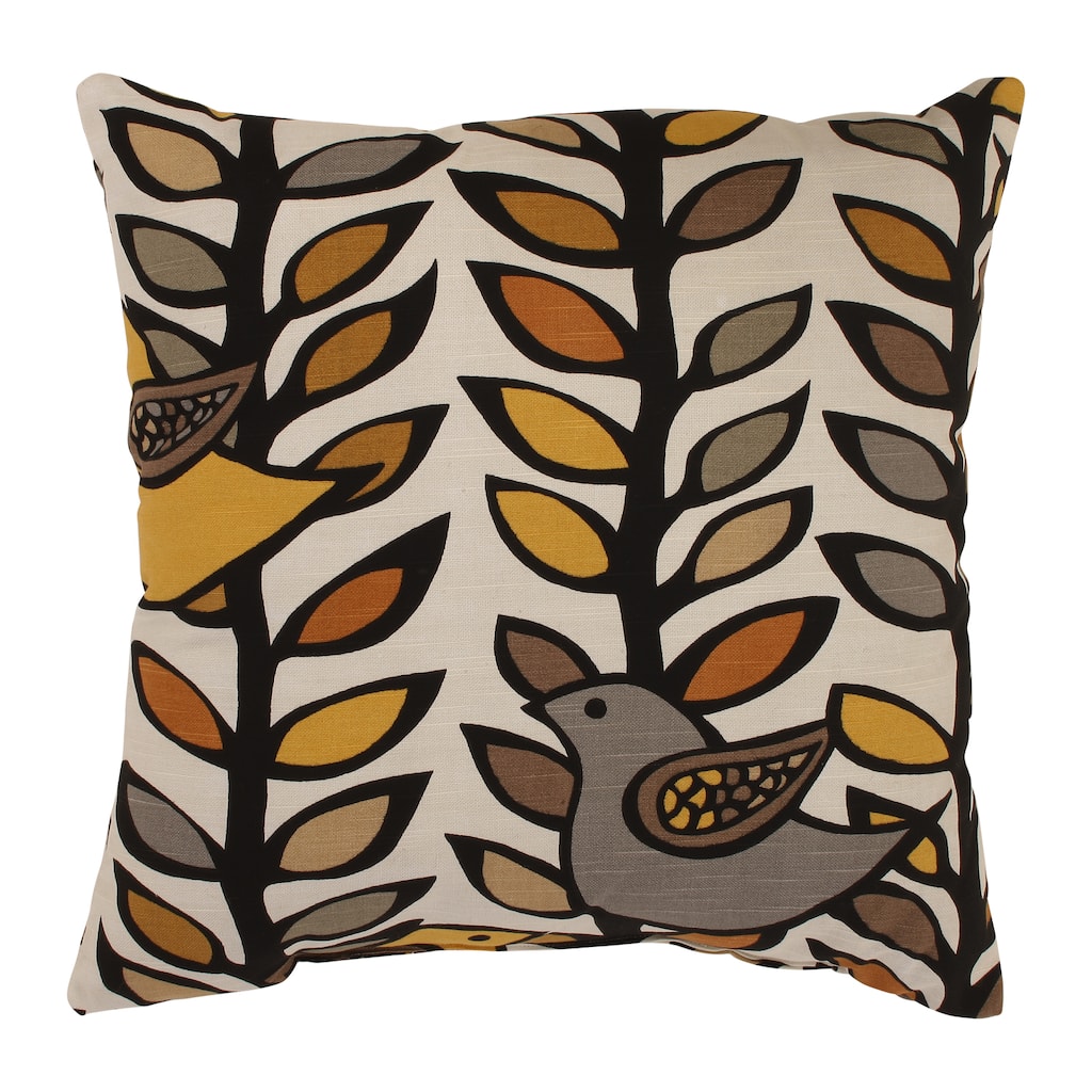 'Trixie' Gold/ Black Square Throw Pillow