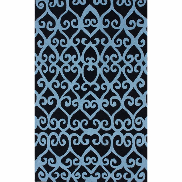 nuLOOM Handmade Fence Black Wool Rug (5' x 8') Nuloom 5x8   6x9 Rugs