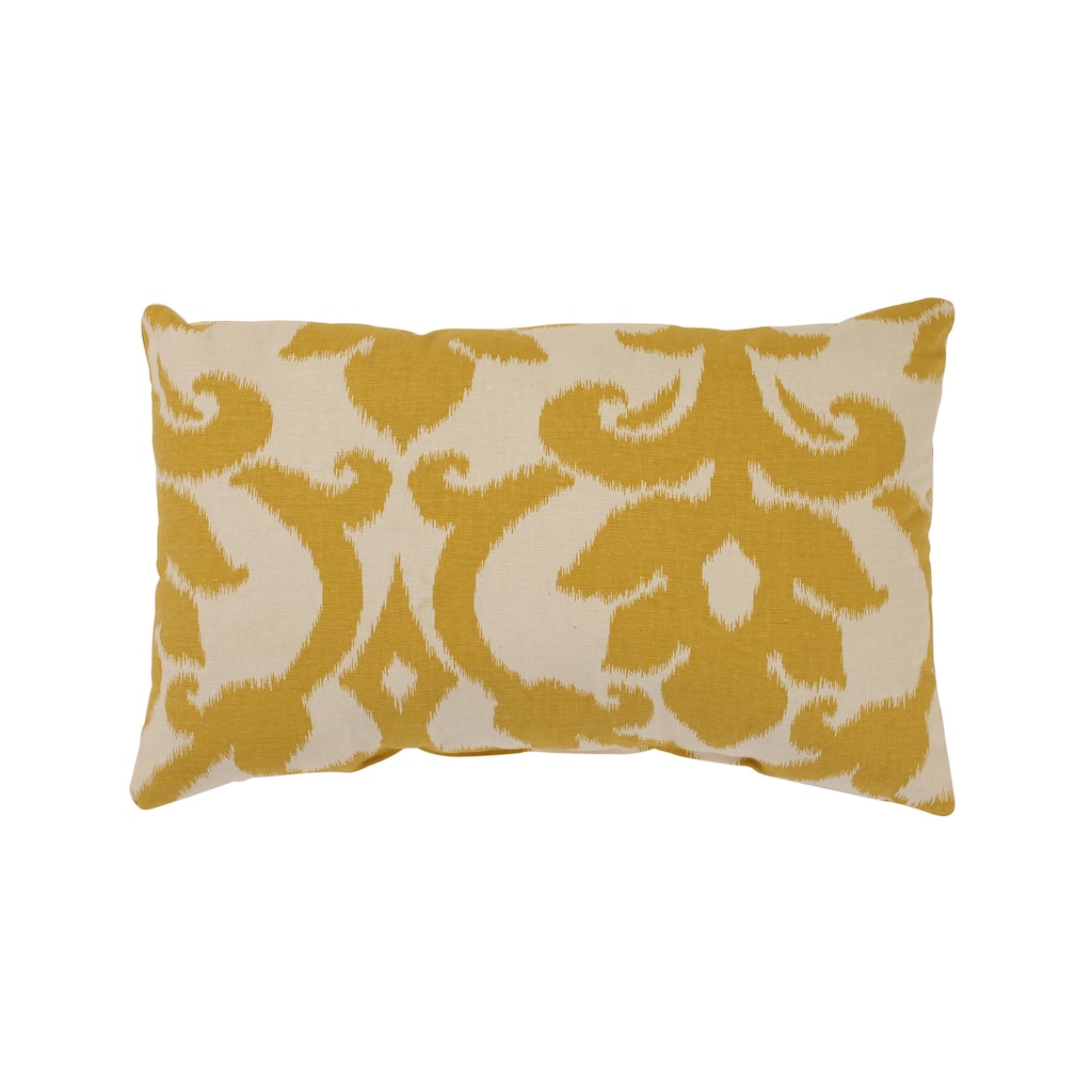 'Azzure' Gold Rectangular Throw Pillow