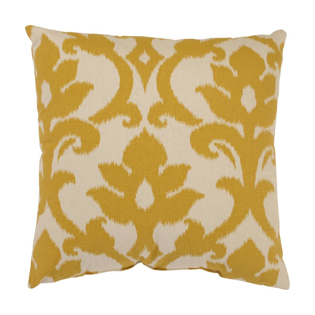'Azzure' Gold Square Throw Pillow
