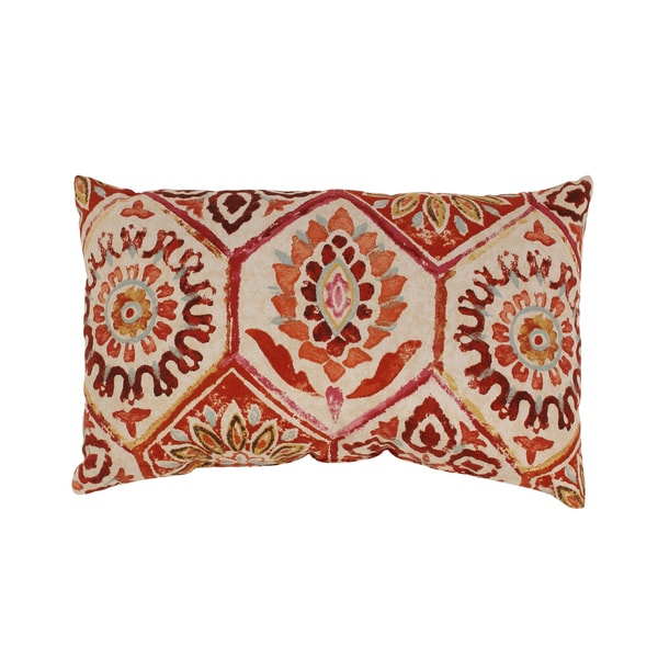 Summer Breeze Rectangular Throw Pillow in Crimson