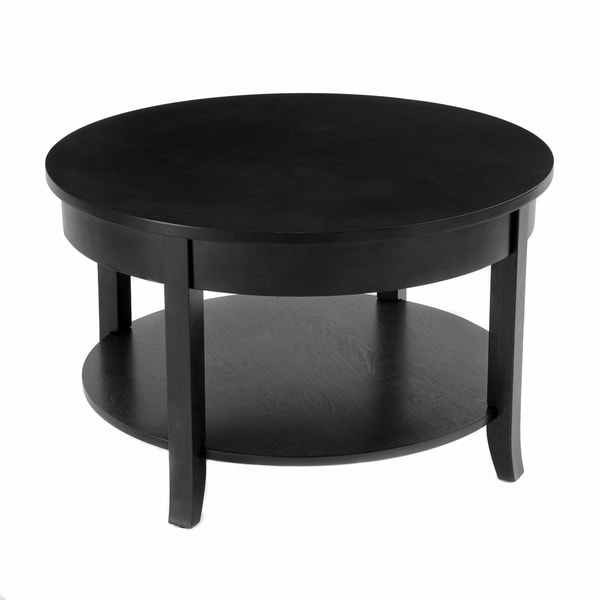 Bianco Collection Black 30inch Round Coffee Table Free Shipping