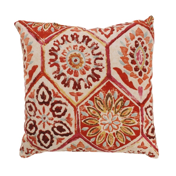 Summer Breeze 16.5-inch Throw Pillow in Crimson - Overstock - 7213161