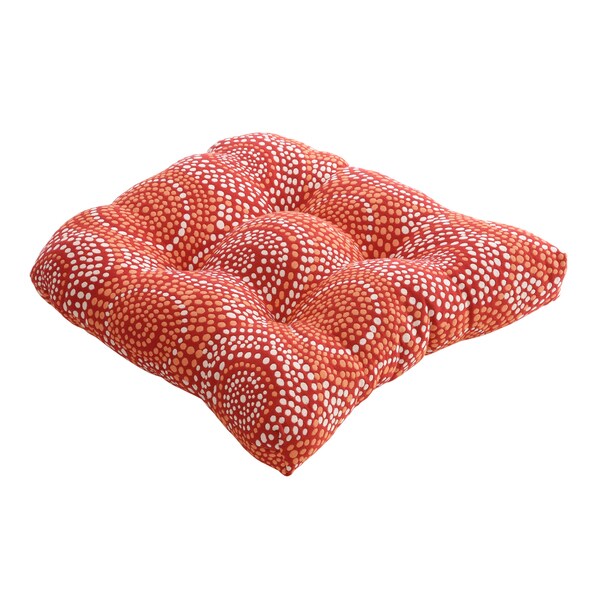 Shop Pillow Perfect Mosaic Chair Cushion in Flame Free Shipping Today