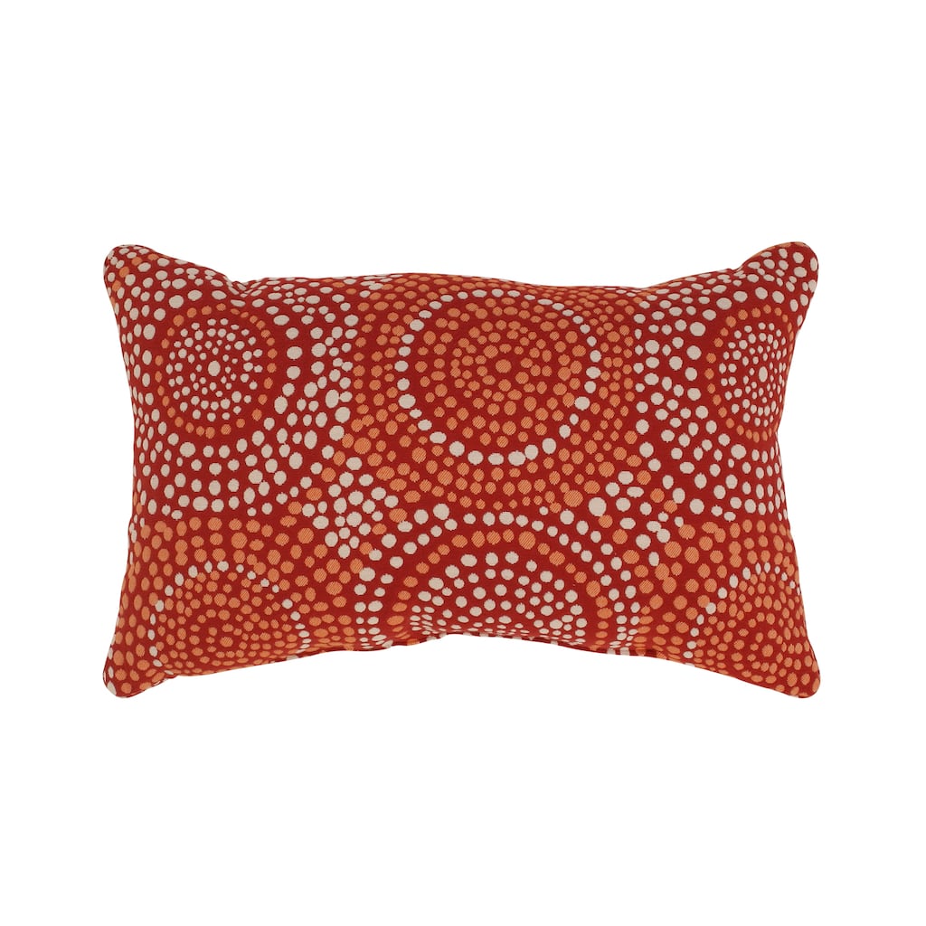 'Mosaic' Red Rectangular Throw Pillow