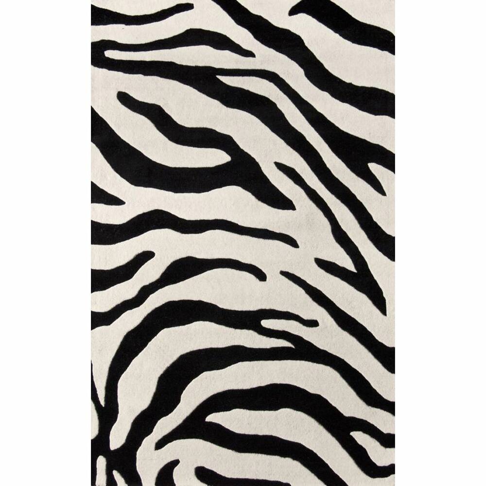 nuLOOM Handmade Modern Zebra Black/ Ivory Wool Rug 4' x 6