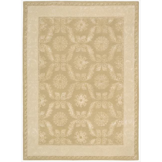 Nourison Hand tufted Symphony Bordered Gold Rug (56 X 75)