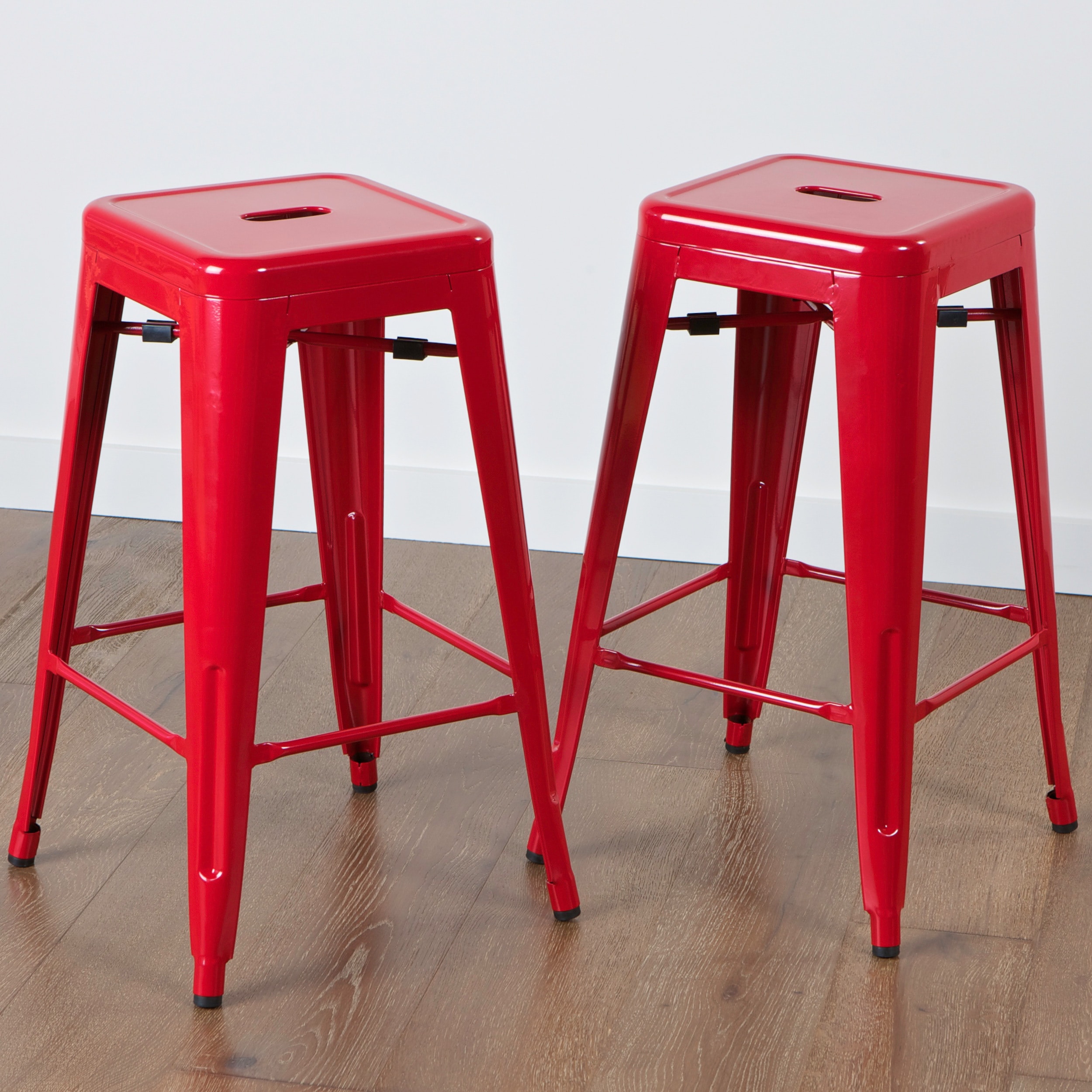 Zara Red Steel Counterstools (set Of 2)