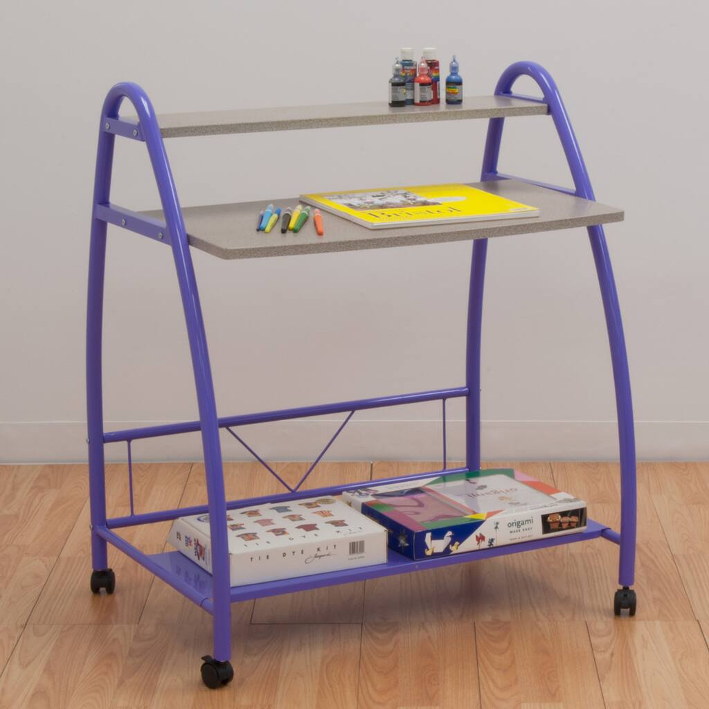 Calico Designs Purple Arc Desk with Casters