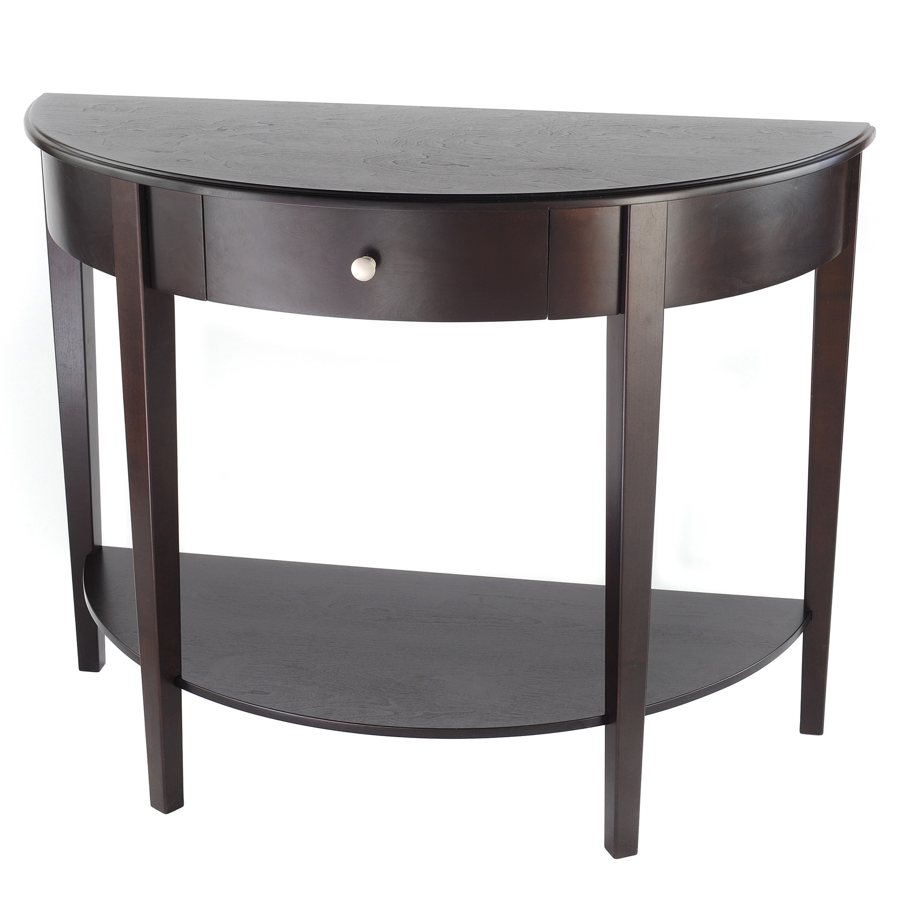 Bianco Collection Large Half Moon Espresso Hall Table