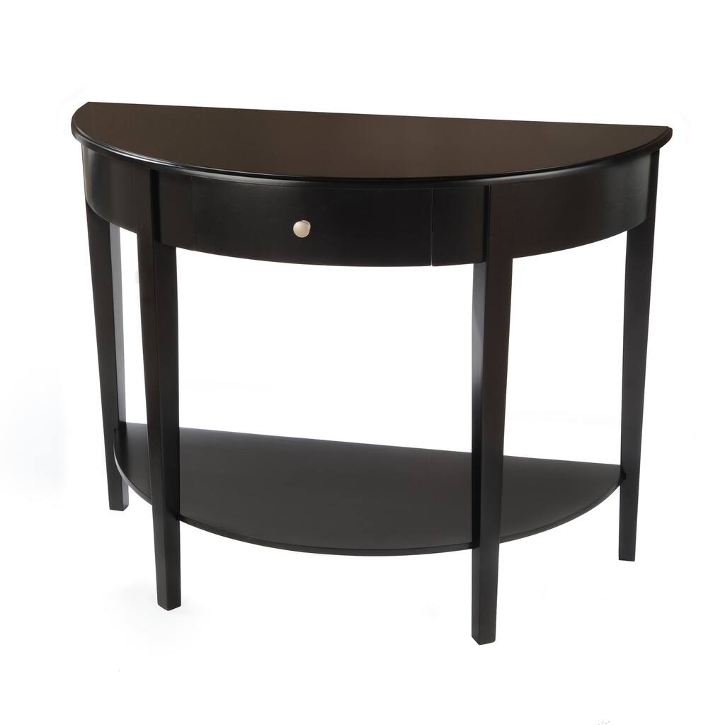 Bianco Collection Large Black Half Round Table