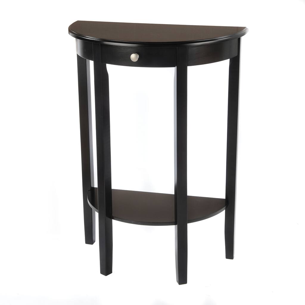 Bianco Collection Black Half Moon Round Hall Table
