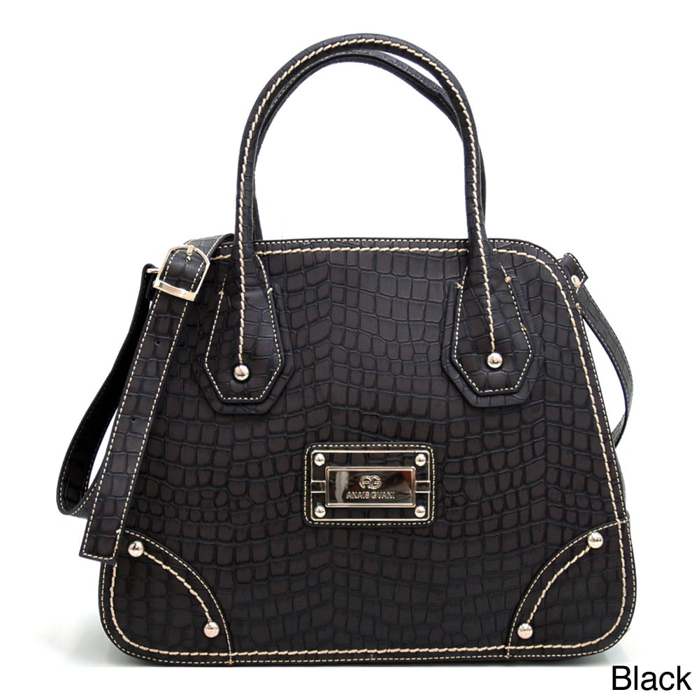 Anais Gvani Croco Embossed Satchel Bag