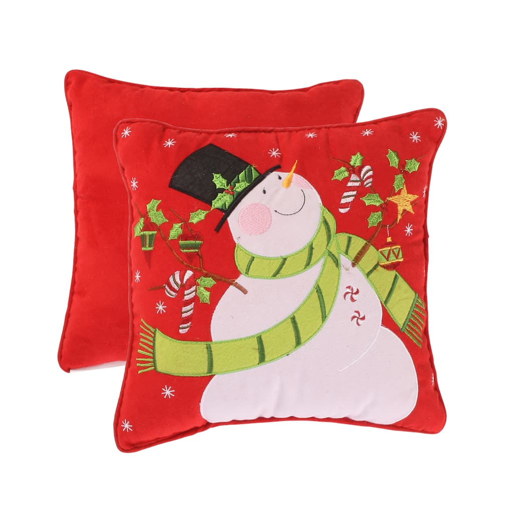 Holiday Snowman 12-inch Corded Accent Pillow