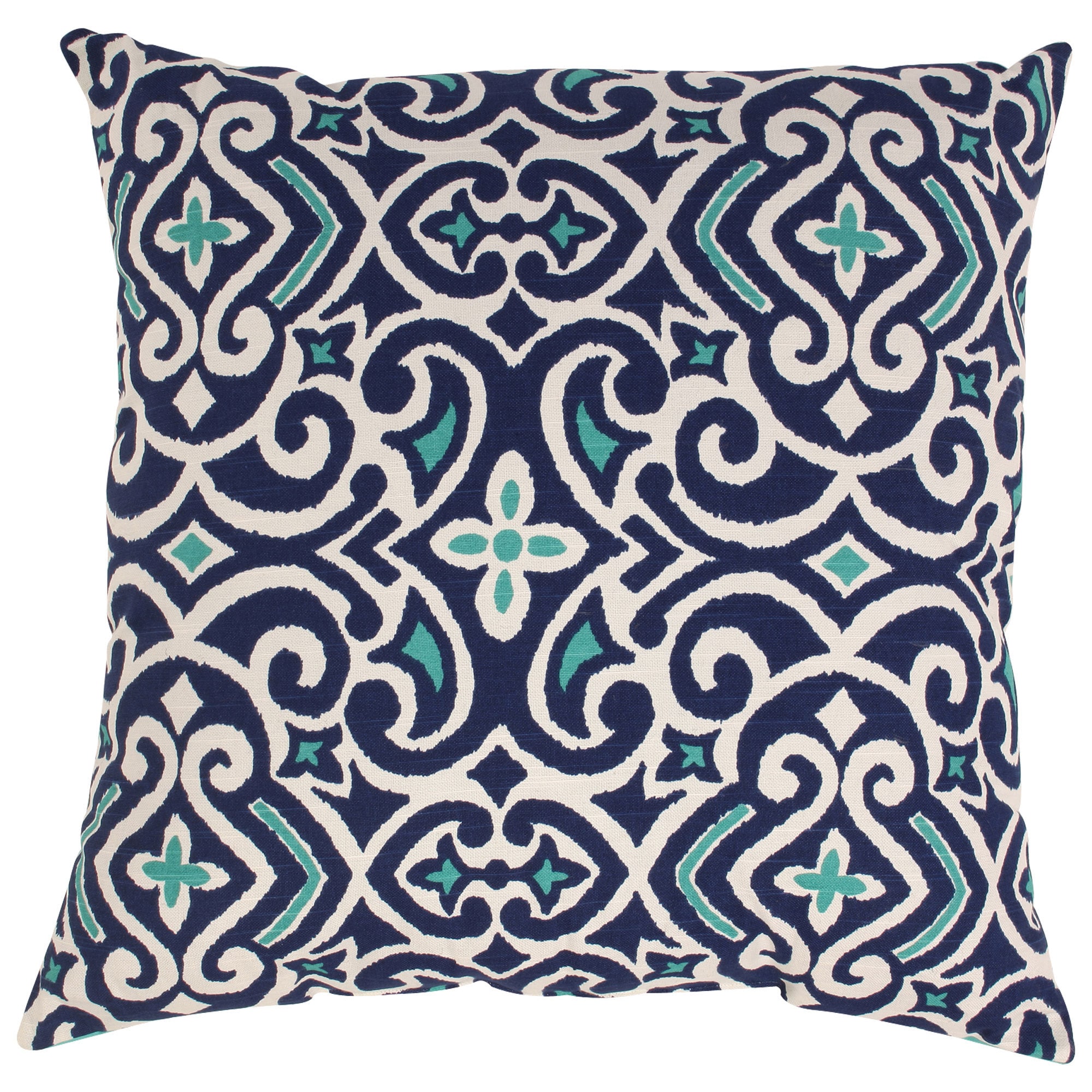 Shop Pillow Perfect Blue/White Damask 24.5-inch Throw Pillow - Free ...