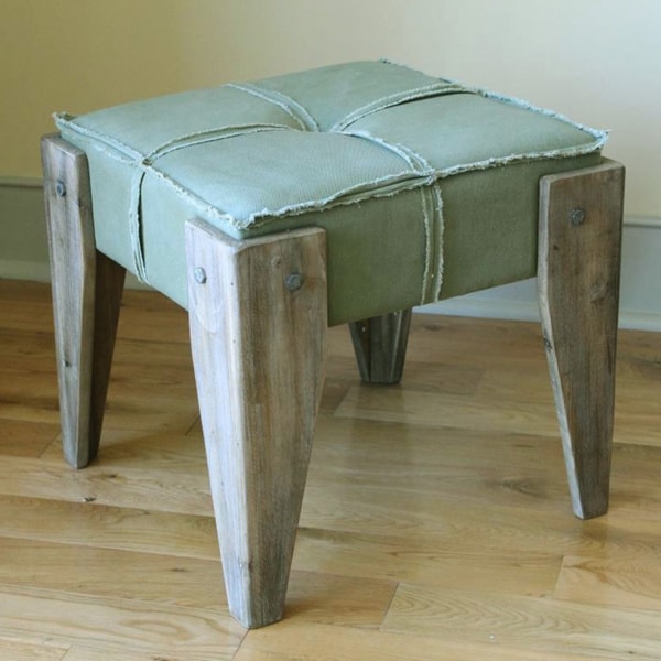 International Caravan Rustic Elegance Tufted Fabric Stool   14697784