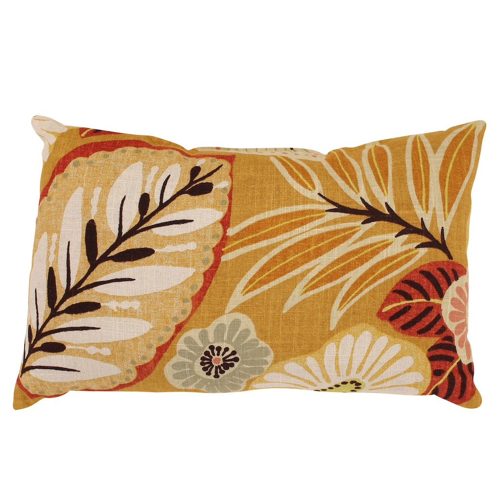 Gold Tropical Rectangular Throw Pillow