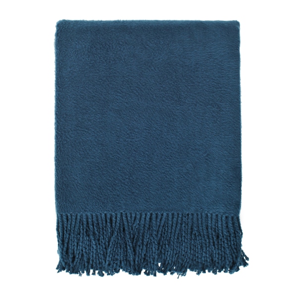 Brushed Organic Navy Cotton Throw