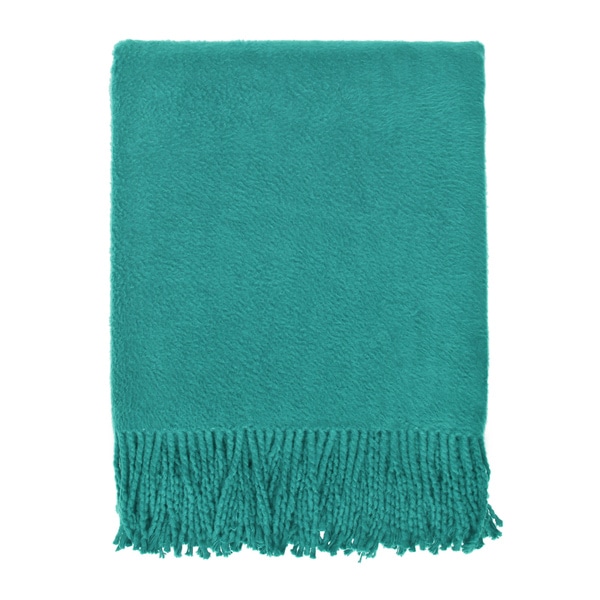 Brushed Organic Teal Cotton Throw