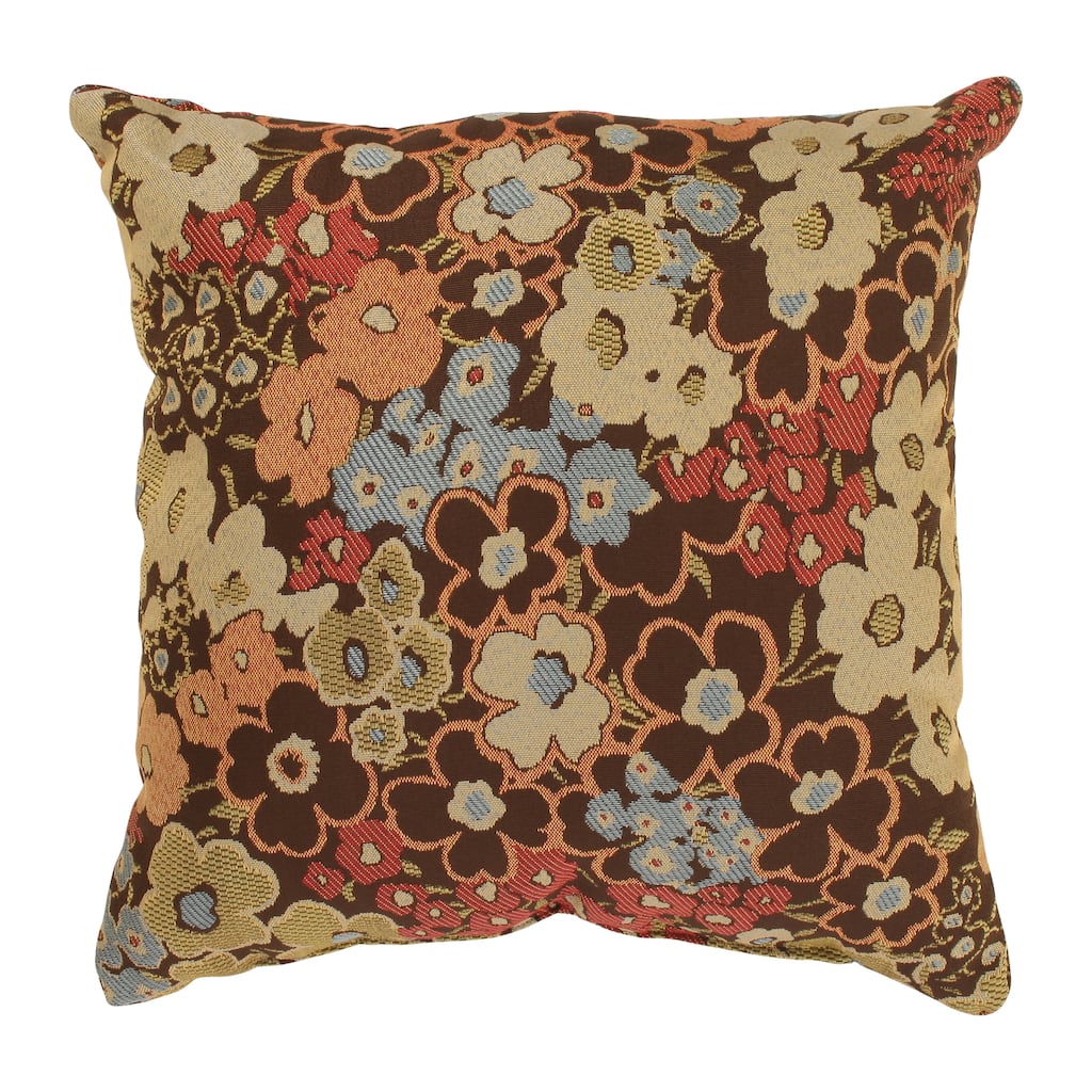 'Meadow' Brown Square Throw Pillow