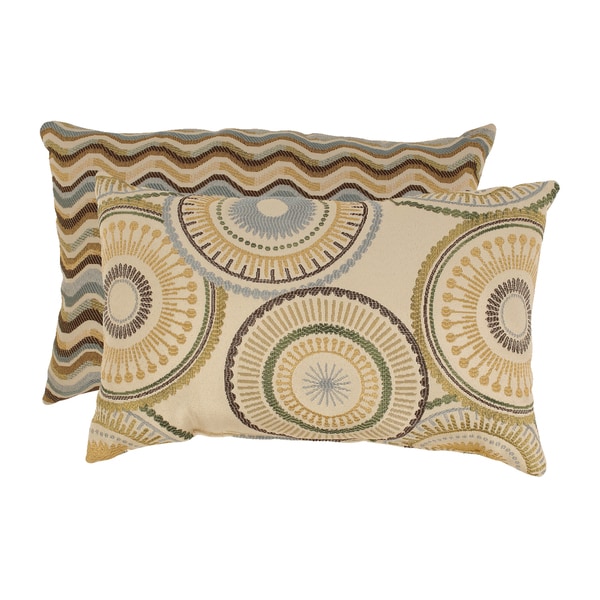 'Riley' and 'Wave' Rectangular Throw Pillows (Set of 2) Pillow Perfect Throw Pillows