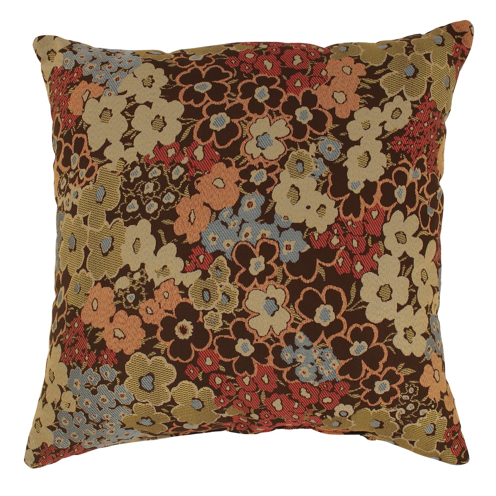 'Meadow' Brown Floral Floor Pillow