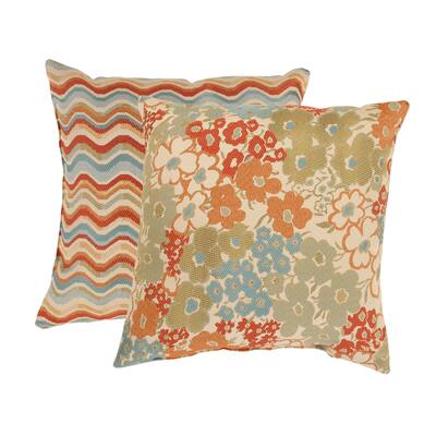 'Meadow' and 'Wave' Throw Pillows (Set of 2)