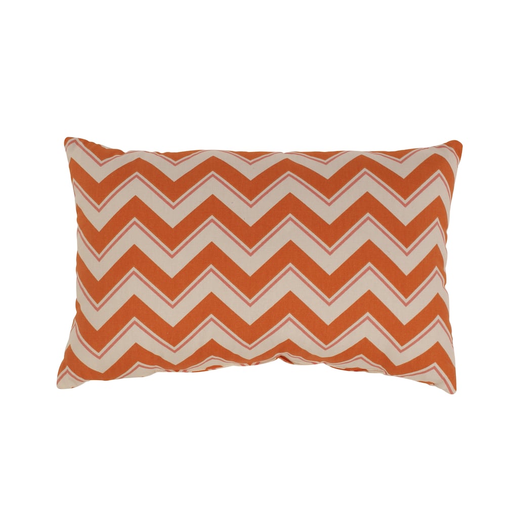Chevron Grapefruit Rectangular Throw Pillow