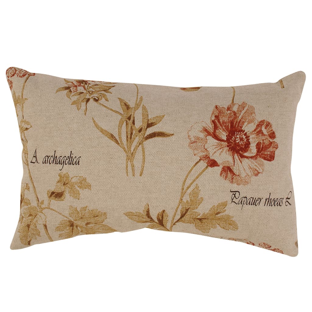 French Floral Rectangular Throw Pillow