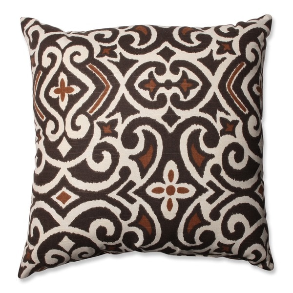 Brown/ Beige Damask Throw Pillow Free Shipping On Orders Over 45