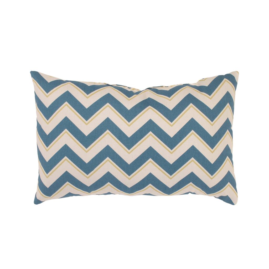 Pillow Perfect Chevron Rectangular Throw Pillow in Seaport