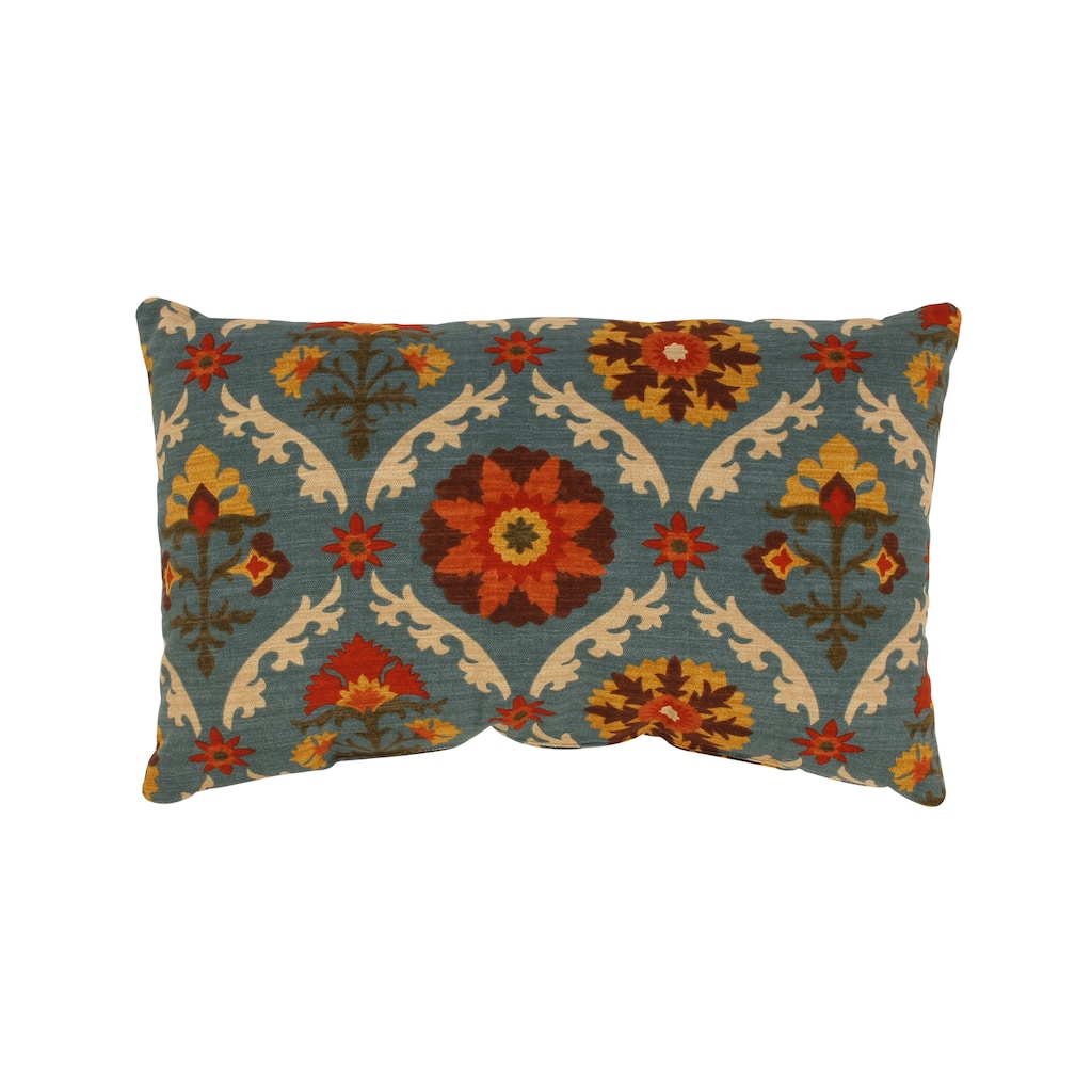 Mayan Medallion Rectangular Throw Pillow in Adobe
