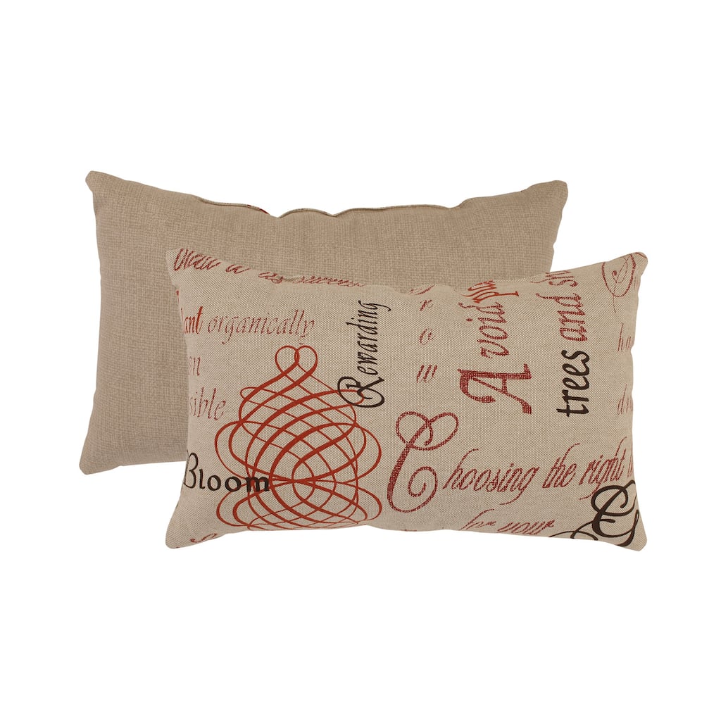 Pillow Perfect Linen/ Red French Laundry Rectangular Throw Pillow