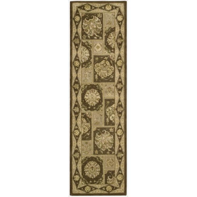 Nourison 3000 Hand tufted Brown Rug (26 X 12) Runner Rug