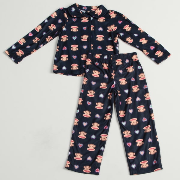 Small Paul by Paul Frank Girls 2 piece Monkey Face Print Pajama Set