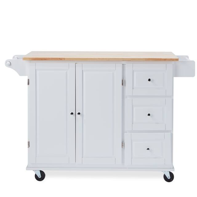 3-drawer Drop Leaf Kitchen Cart