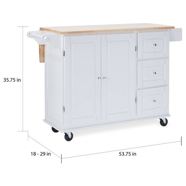 3 Drawer Drop Leaf Kitchen Cart On Sale Overstock 20602808