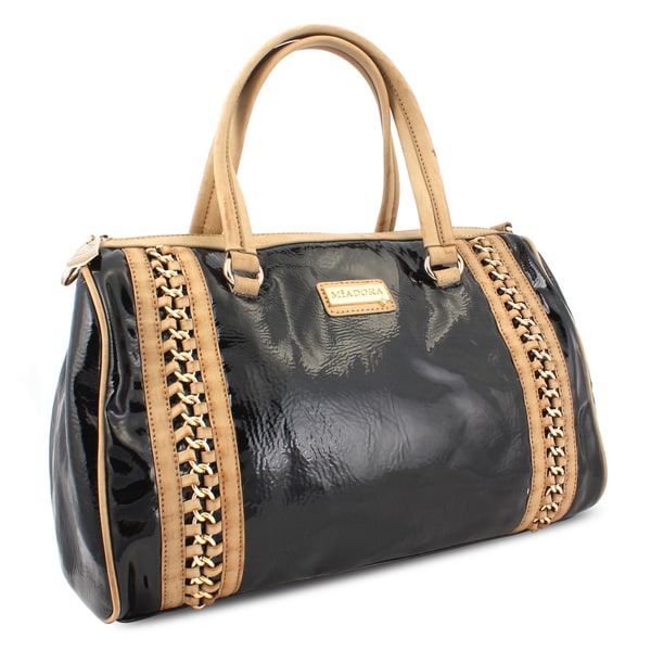 by Miadora Melinda Black Patent Satchel