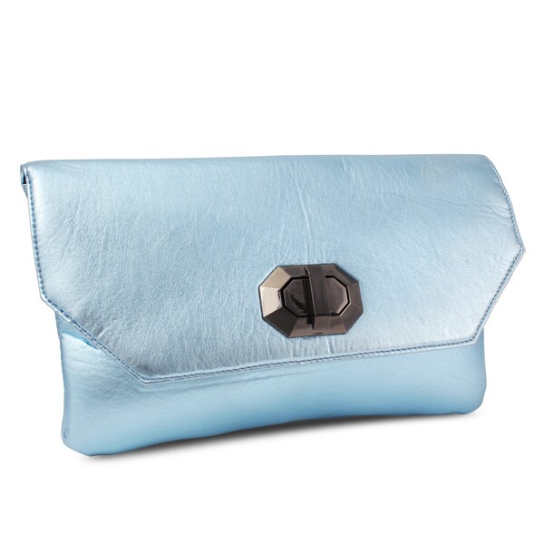 ice blue clutch bag