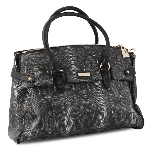 by Miadora Rebecca Black Python Embossed Satchel   14708501