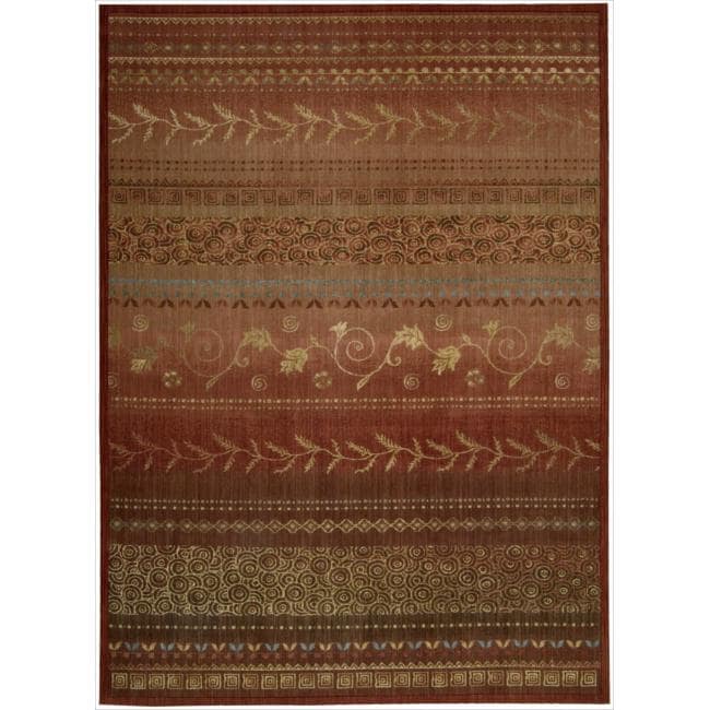 Nourison Liz Claiborne Radiant Impression Assorted Pattern Crimson Red Rug (79 X 1010)