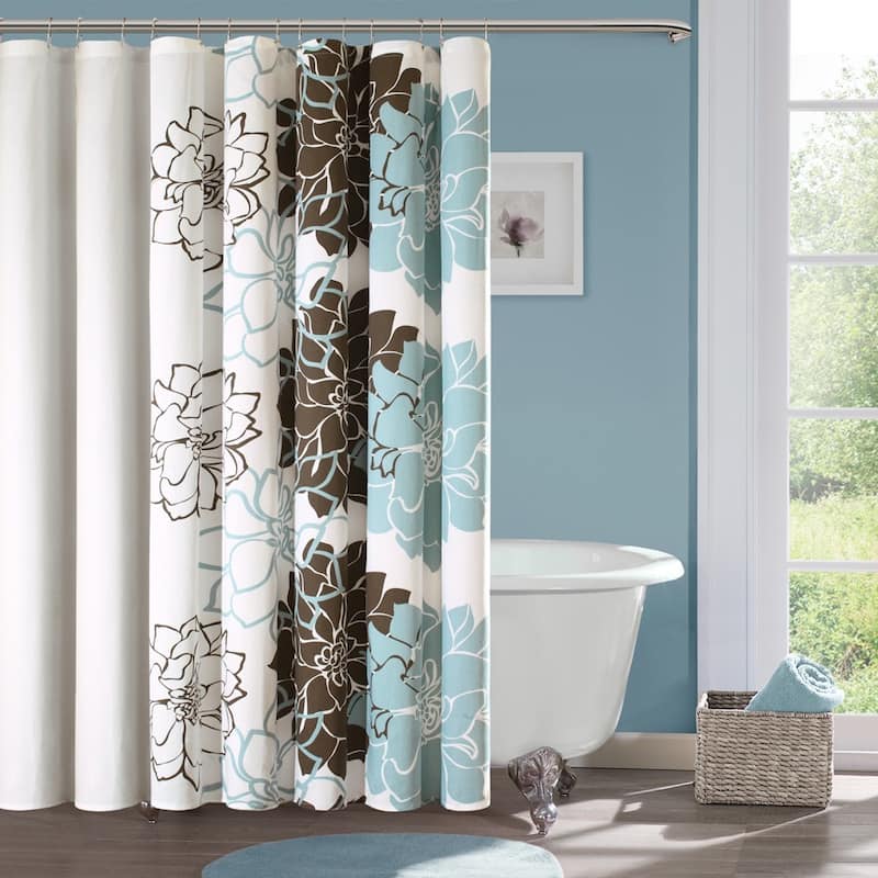 Madison Park Lola 100% Cotton Floral Printed Shower Curtain