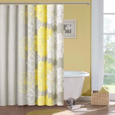 Madison Park Lola 100% Cotton Floral Printed Shower Curtain