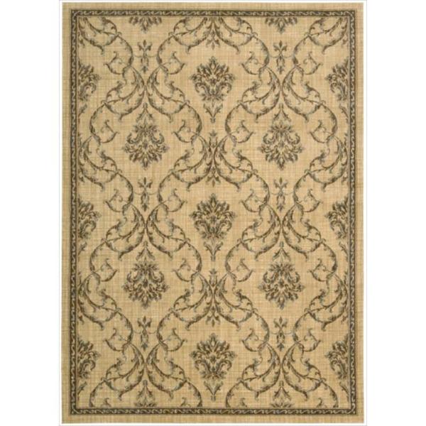 Nourison Liz Claiborne Radiant Impression Damask Beige Rug - 5'6 x 7'5