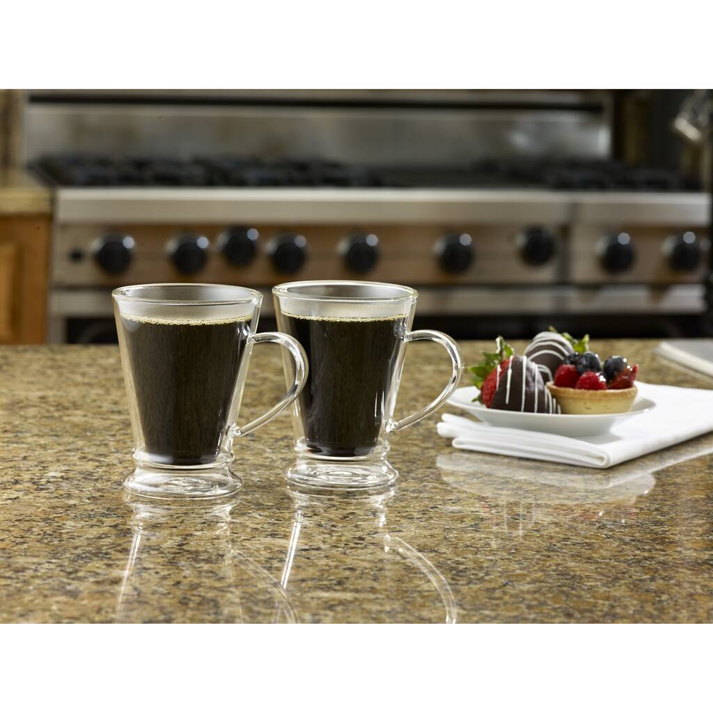 BonJour Coffee Insulated Glass Coffee Mug Set