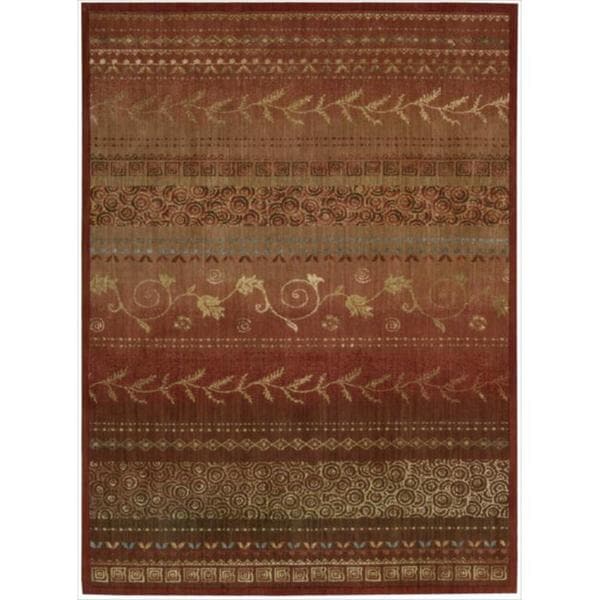 Nourison Liz Claiborne Radiant Impression Assorted Pattern Crimson Red Rug - 5'6 x 7'5